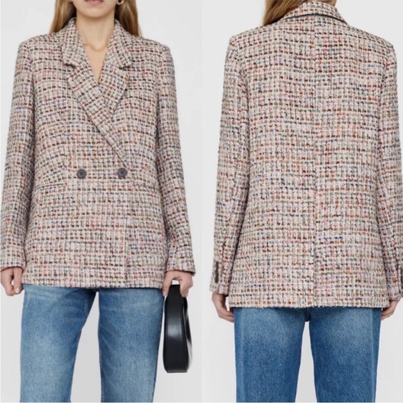 Anine Bing Jackets & Blazers - Anine Bing Diana Wool Blend Tweed Blazer